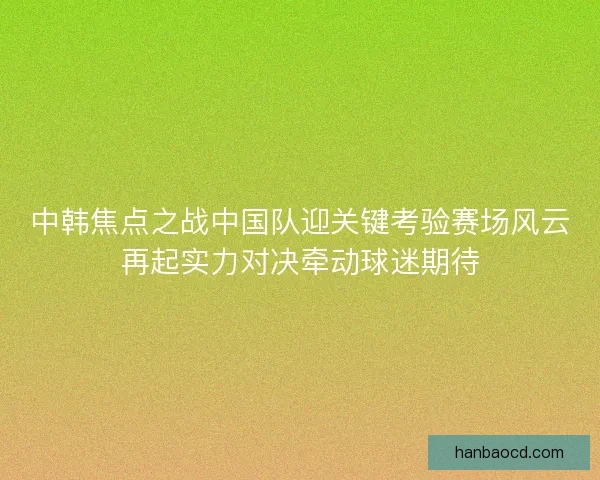 中韩焦点之战中国队迎关键考验赛场风云再起实力对决牵动球迷期待 中韩焦点之战中国队迎关键考验赛场风云再起实力对决牵动球迷期待